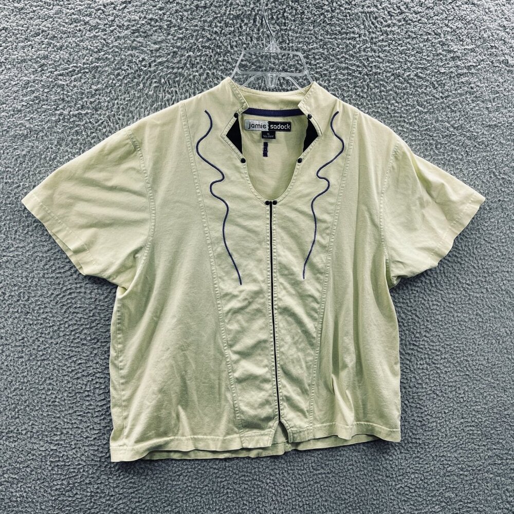 Jamie Sadock Womens Golf Top Extra Large Light Green‎ 100% Cotton Short Sleeve